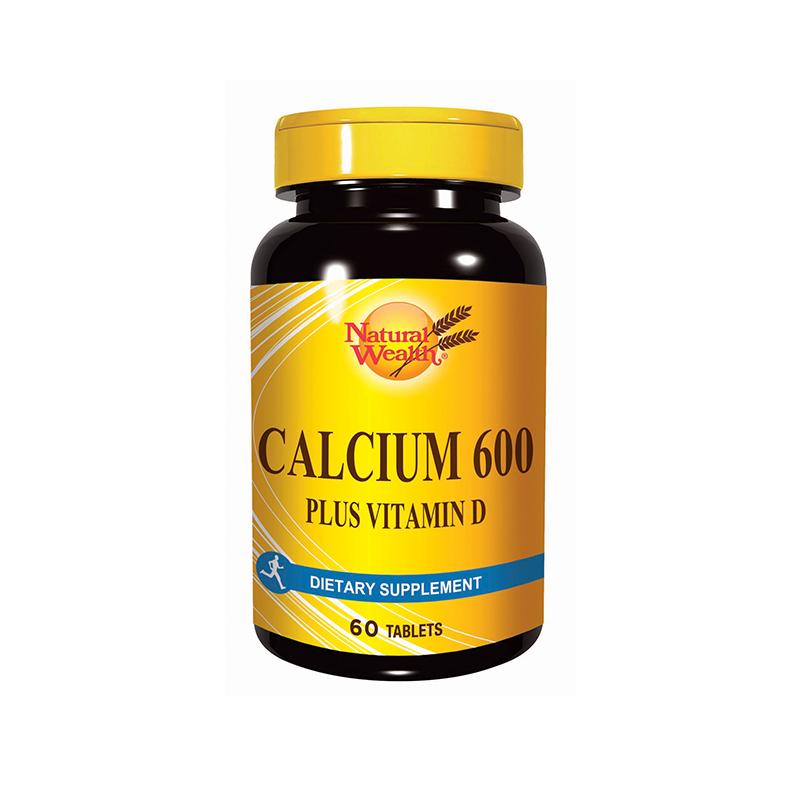 Natural Wealth Kalcijum 600mg + vitamin D 60 tableta